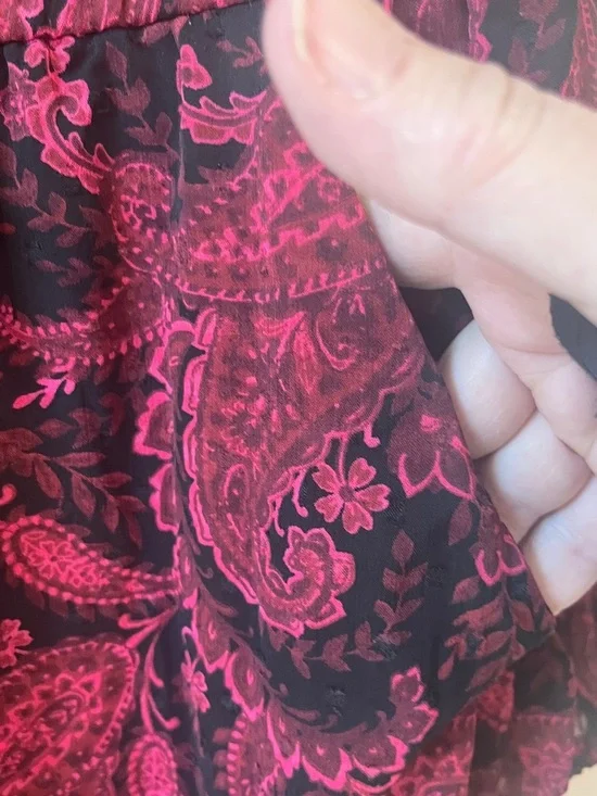 NWT torrid Wine Paisley Long-Sleeve V-Neck Dress - Picture 5 of 10